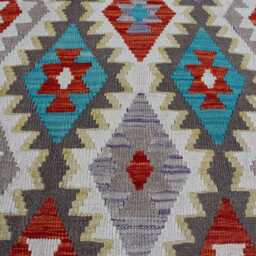5x6 White Turkmen Oriental Rug, New Tribal Rug, Afghan Maimana Kilim Vintage Flatweave Rug For Bedroom, Living Room - thumbnail 3