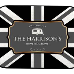 Personalised Caravan Mat - Grey Union Jack, Mobile Caravan Trailer Door 44cm X 32cm -Camping Accessories - thumbnail 3