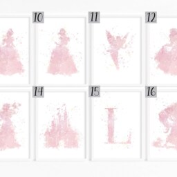 Personalised Princess Wall Art, Girls Bedroom Decor, Custom Name Nursery Print, Pink Set, Gift For Room Or Toddler, Fairytale - thumbnail 3