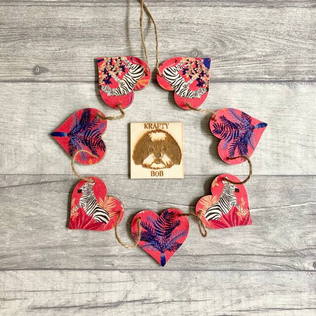 Zebra Bunting, Wooden Animal Print Garland, Safari Wall Decor, Eds Gifts For Valentines Day - image 1