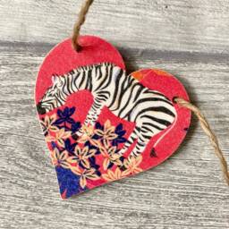 Zebra Bunting, Wooden Animal Print Garland, Safari Wall Decor, Eds Gifts For Valentines Day - thumbnail 3