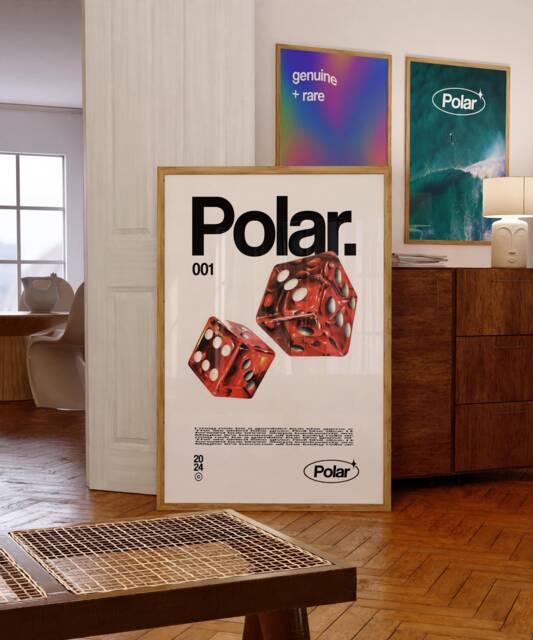Red Dice Poster, Polar Brand Print, Trendy Room Decor - image 1