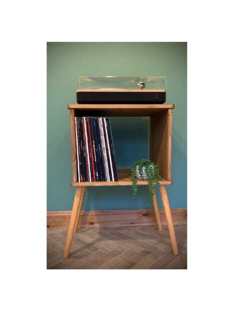 Record Player Stand Handcrafted Turntable Station With Vinyl Storage, Minimalist Design, Lp Storage Unit Customised Sizes/Colours - image 1