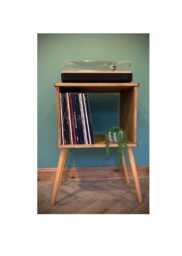 Record Player Stand Handcrafted Turntable Station With Vinyl Storage, Minimalist Design, Lp Storage Unit Customised Sizes/Colours