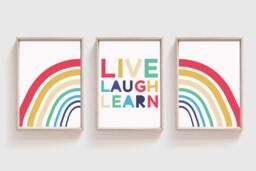 Set Of 3 Boys Nursery Prints, Rainbow Decor, Of Three Wall Art, Quotes - thumbnail 1