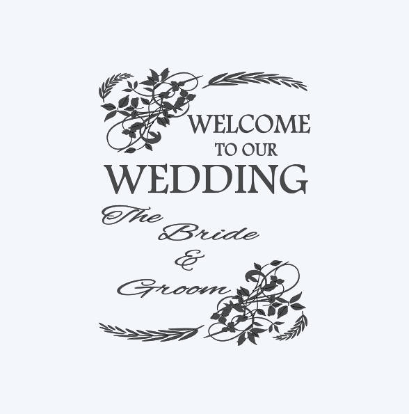 Welcome To Our Wedding - The Bride & Groom - Or Include The Names - Vinyl Wedding Decal - Mirror Decal - Window Wall Decal - image 1