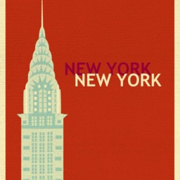 New York City Print, Skyline Poster, Nyc Wall Art, Chrysler Building Loose Petals Style E8-O-Ny4 - thumbnail 2