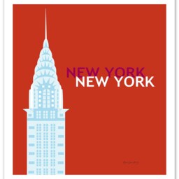 New York City Print, Skyline Poster, Nyc Wall Art, Chrysler Building Loose Petals Style E8-O-Ny4 - thumbnail 3