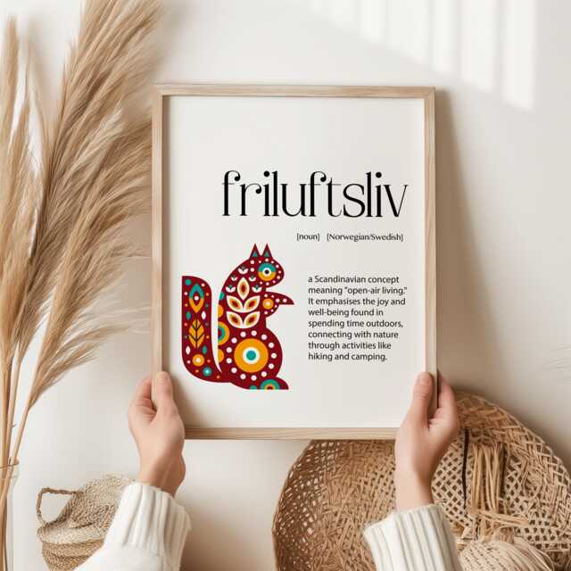 Friluftsliv Nordic Print For Nature Lovers, Outdoor Lifestyle Gift, Scandinavian Style, Friluftsliv, Scandi Wall Art, Hygge Gift - image 1