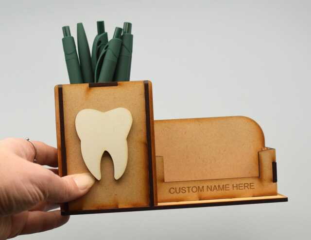 Tooth Business Card Holder Pen Dental Gift Dentist Decor Tooth Assistant - image 1