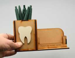 Tooth Business Card Holder Pen Dental Gift Dentist Decor Tooth Assistant - thumbnail 1