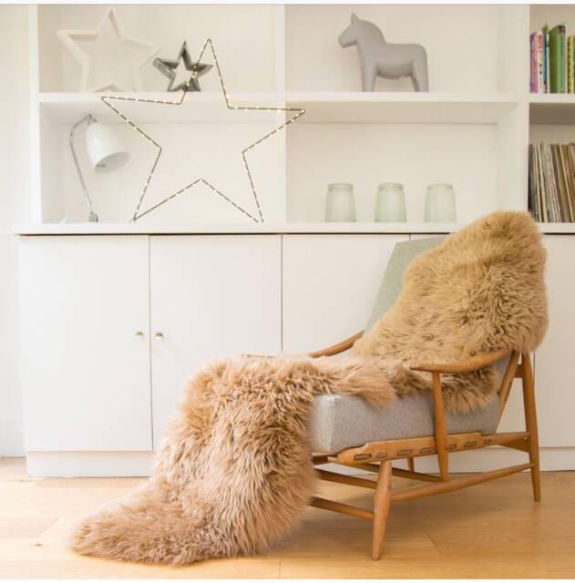 Caramel Sheepskin Rug, Double Sheepskin, Xl Light Caramel, Neutral Interior, Retro, Luxury Accessories , Fur, Genuine