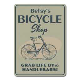 Bicycle Sign, Shop Bike Wall Decor, Gift For Biker, Bicyclist Gift, Sign -Quality Aluminum Shops - thumbnail 3