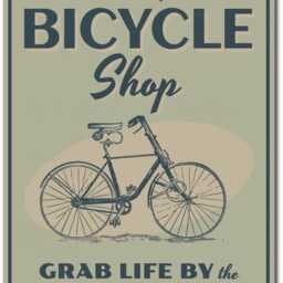 Bicycle Sign, Shop Bike Wall Decor, Gift For Biker, Bicyclist Gift, Sign -Quality Aluminum Shops - thumbnail 2