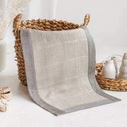 Linen Waffle Bathroom Mat Washable Natural Organic Quick Dry Rug Farmhouse Rustic Bath Accessory - thumbnail 3
