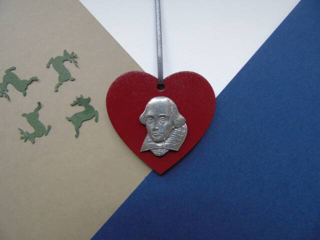 William Shakespeare Christmas Tree Decoration - The Bard Ornament Theatre Lover Drama Student Gift - image 1