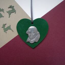 William Shakespeare Christmas Tree Decoration - The Bard Ornament Theatre Lover Drama Student Gift - thumbnail 3