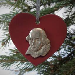 William Shakespeare Christmas Tree Decoration - The Bard Ornament Theatre Lover Drama Student Gift - thumbnail 2