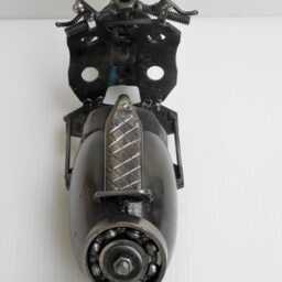 Scrap Metal Vespa Sculpture, Handmade Recycled Steel Motorcycle For Collectors, Gift Valentine - thumbnail 4