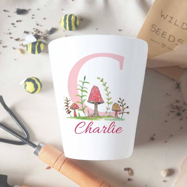 Personalised Ceramic Plant Pot Initial Name Indoor Garden Gift - image 1