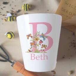 Personalised Ceramic Plant Pot Initial Name Indoor Garden Gift - thumbnail 2