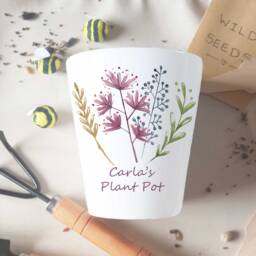 Personalised Ceramic Plant Pot Initial Name Indoor Garden Gift - thumbnail 3