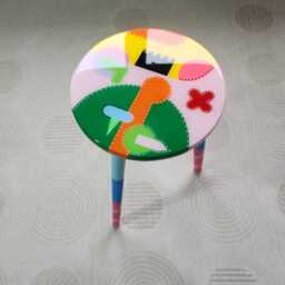 Round Wooden Coffee Table Pink Epoxy Resin Art Side Table - thumbnail 3