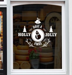 Christmas Window Sticker Have A Holly Jolly Xmas Shop Home Decoration Vinyl Decal - thumbnail 1