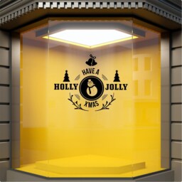 Christmas Window Sticker Have A Holly Jolly Xmas Shop Home Decoration Vinyl Decal - thumbnail 2