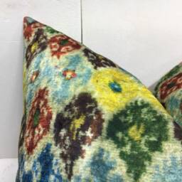 Ikat Silk Pillow Cover 20x20, Handwoven Accent - thumbnail 3