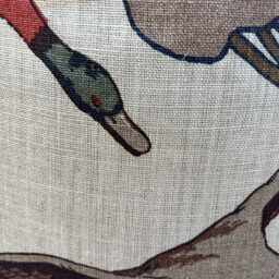 Luxury Designer Mulberry Flying Ducks Stone Brown Cushion Pillow Cover - thumbnail 2