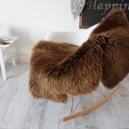 "Big Sheepskin Xl Brown Throw Genuine Leather Sheep Skin Decorative Rug Brown 48 ""X 28" - thumbnail 2