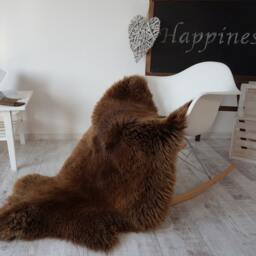 "Big Sheepskin Xl Brown Throw Genuine Leather Sheep Skin Decorative Rug Brown 48 ""X 28" - thumbnail 3