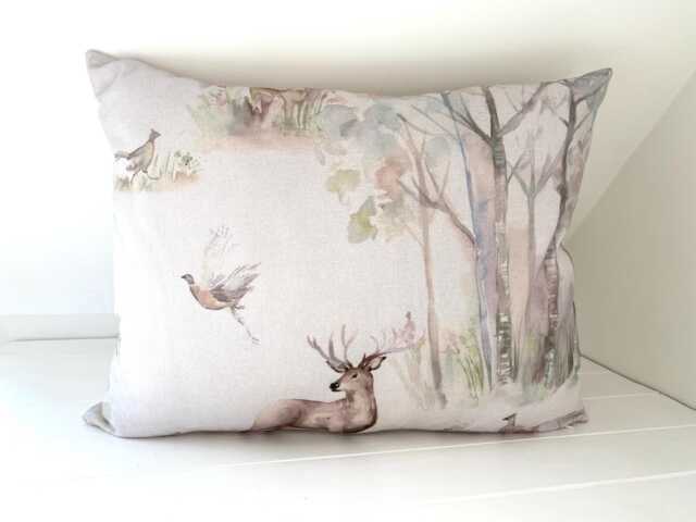"Voyage Maison Deer Cushion, Woodland Stag, Handmade 22"" By 17" - image 1