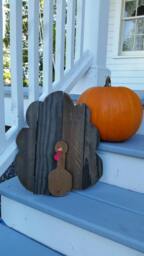 Thanksgiving Decor - Turkey Rustic Wooden Fall Wall Door Hanger Home Mantel - thumbnail 1