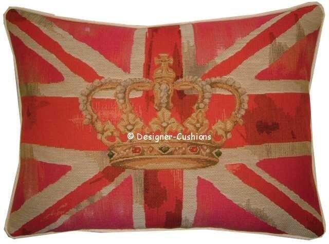 Union Jack Pink Design No 1 Tapestry Cushion Pillow Cover - image 1