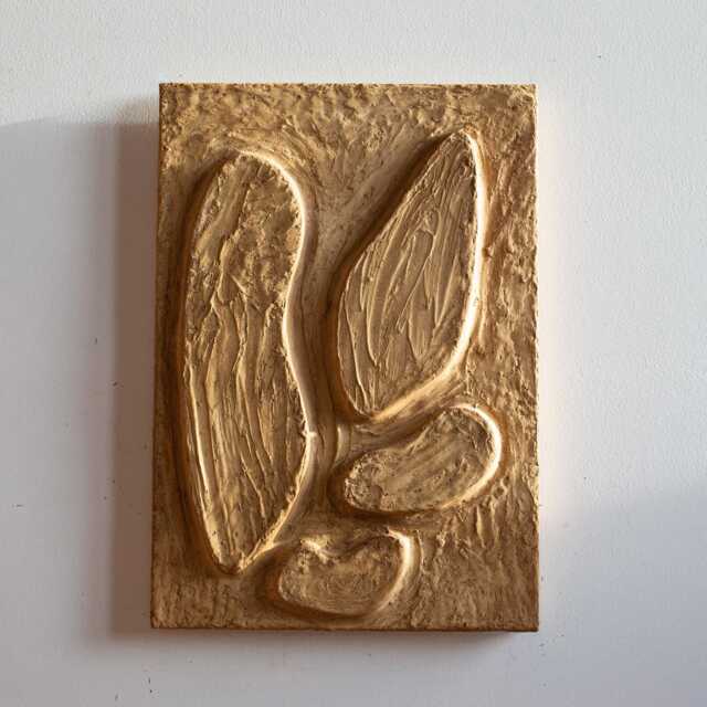 Modern Organic Wall Art - Wabi Sabi Abstract Plaster Painting Brown Hanging Textured Neutral Decor - image 1