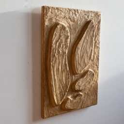 Modern Organic Wall Art - Wabi Sabi Abstract Plaster Painting Brown Hanging Textured Neutral Decor - thumbnail 2