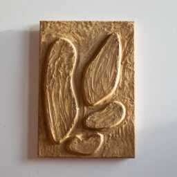 Modern Organic Wall Art - Wabi Sabi Abstract Plaster Painting Brown Hanging Textured Neutral Decor - thumbnail 1