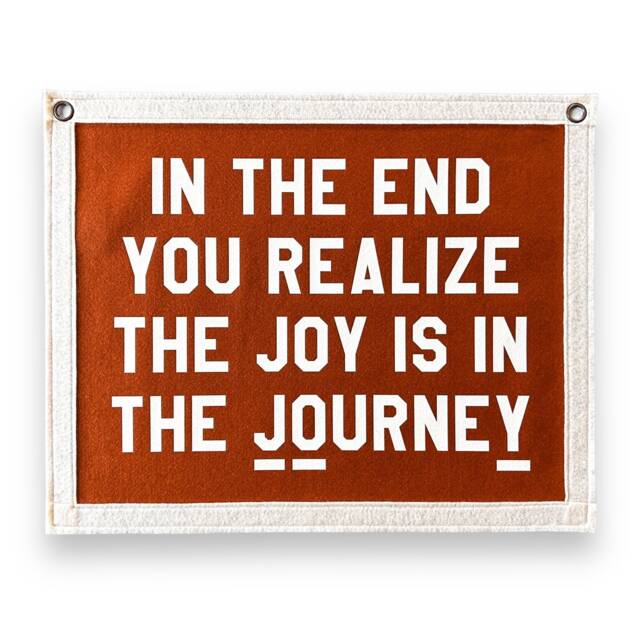 Felt Pennant Banner - Joy in The Journey, Vintage Style Wall Decor