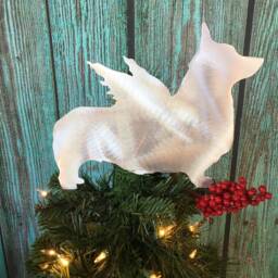 Pembroke Welsh Corgi, Angel Dog Tree Topper, Holiday Decoration, Aluminum, Christmas, Metal, Art, Unique Gift Idea, Dog Lovers