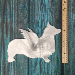 Pembroke Welsh Corgi, Angel Dog Tree Topper, Holiday Decoration, Aluminum, Christmas, Metal, Art, Unique Gift Idea, Dog Lovers - thumbnail 4