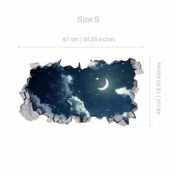 Night Sky 3D Effect Ceiling - 3D Wallpaper Wall Decals Printed Art Wall Sticker Decal Sku Nsc3Dw - thumbnail 3