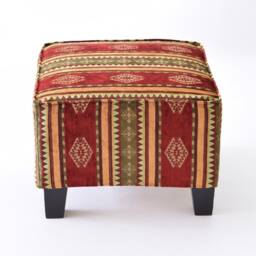 Ekenas Ottoman Slipcover F07 Tribal Bohemian Kilim Rug Ottoman Footstool Cover Tabouret Couverture Fu??hocker Abdeckung - thumbnail 3