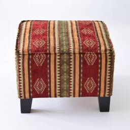 Ekenas Ottoman Slipcover F07 Tribal Bohemian Kilim Rug Ottoman Footstool Cover Tabouret Couverture Fu??hocker Abdeckung - thumbnail 2