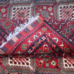 10x13 High Quality Large Afghan Rug, Geometric Design Oriental Turkmen Rug, Organic Dyes Wool Handmade Area Red Living Room Carpet - thumbnail 4