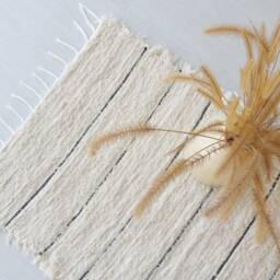 Small Handwoven Cream Rug, Bedroom Rug Cotton Bohemian Decor, Kitchen Nursery Kids Room Washable Hand Loomed Rug - thumbnail 3