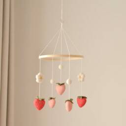 strawberry Mobile/Baby Mobile/Fruit Felt Mobile/strawberry Decoration/strawberry Nursery Decor/Fruit Baby Mobile/ - thumbnail 4
