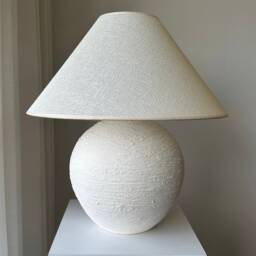 xxl Size Stoneware Earthenware Unglazed Ceramic Textured Table Lamp Lampshade Perfect For Entryway Bedroom Living Room To Get Wabi Sabi Look - thumbnail 3