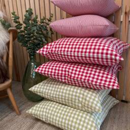 Green Gingham Scatter Cushion, Green Summer Cushions, Cushions - thumbnail 2